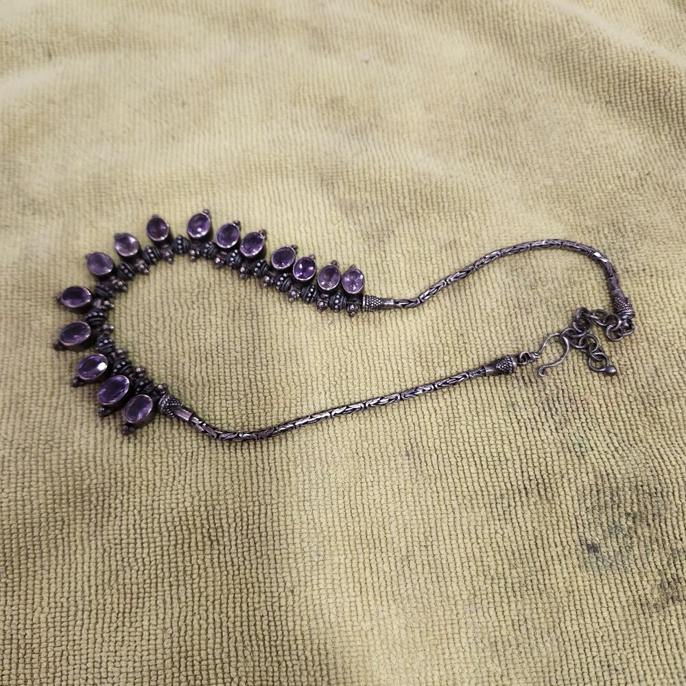 Sterling Silver and Amerhyst Neckclase